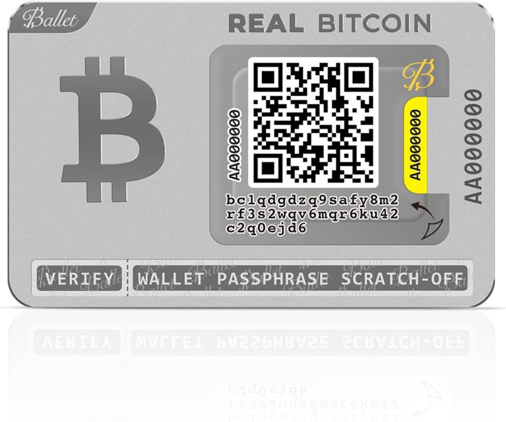 Ballet Real Bitcoin BTC and Ethereum ETH - The Easiest Crypto Cold Storage Card - Cryptocurrency Hardware Wallet with Secure Multicurrency and NFT Support, (Set of 2)