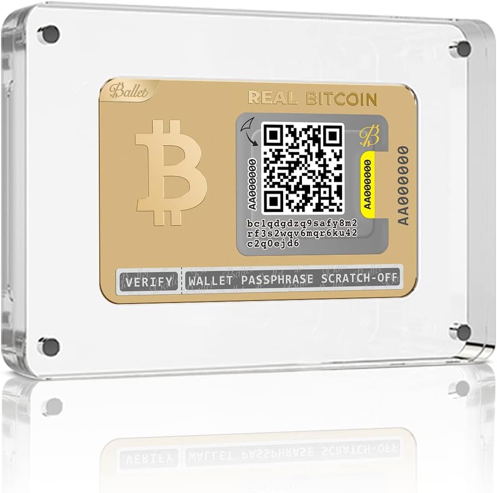 Ballet REAL Bitcoin, Gold Edition - The Easiest Crypto Cold Storage Card, Cryptocurrency Hardware Wallet with Multicurrency and NFT Support (Single)