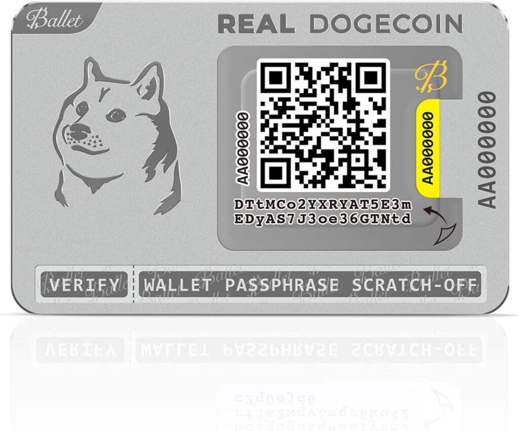 Ballet REAL DOGE - The Easiest Crypto Cold Storage Card - Cryptocurrency Hardware Wallet with Multicurrency and NFT Support (Single)