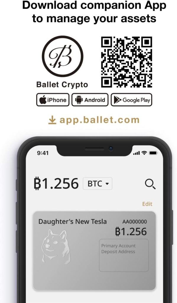 Ballet REAL DOGE - The Easiest Crypto Cold Storage Card - Cryptocurrency Hardware Wallet with Multicurrency and NFT Support (Single)