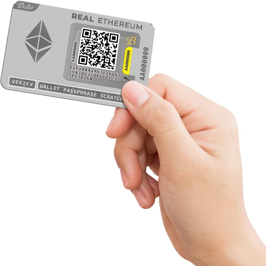 Ballet REAL Ethereum - The Easiest Cryptocurrency Cold Storage Card - Crypto Hardware Wallet, Safeguarding Your Digital Assets (Single)