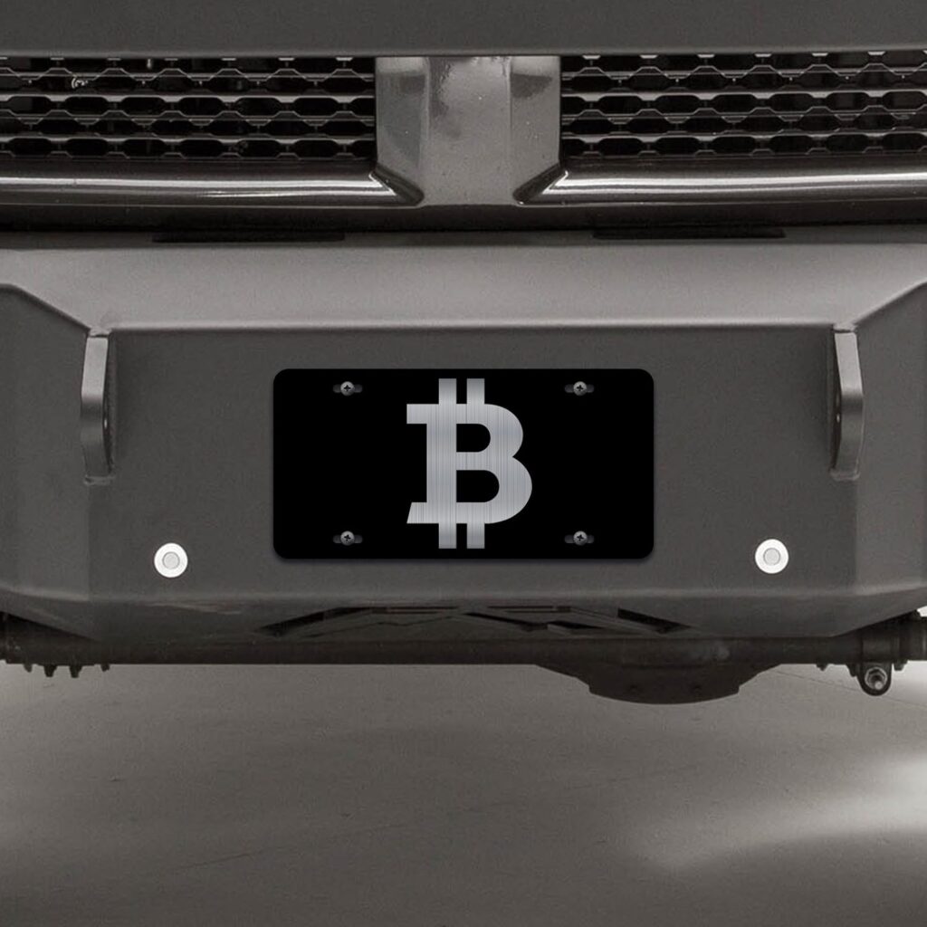 Bitcoin Blockchain Cryptocurrency Coin Laser Etched License Plate Gold Crypto Mining Sticker Mastering Digital Money Currency Revolution Cryptocurrencies Wallet Litecoin Ripple Ethereum Cryptoassets