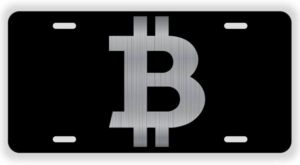 Bitcoin Blockchain Cryptocurrency Coin Laser Etched License Plate Gold Crypto Mining Sticker Mastering Digital Money Currency Revolution Cryptocurrencies Wallet Litecoin Ripple Ethereum Cryptoassets