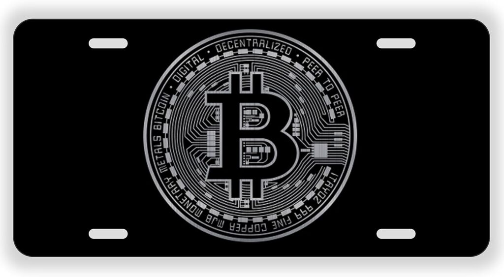 Bitcoin Blockchain Cryptocurrency Coin Laser Etched License Plate Gold Crypto Mining Sticker Mastering Digital Money Currency Revolution Cryptocurrencies Wallet Litecoin Ripple Ethereum Cryptoassets