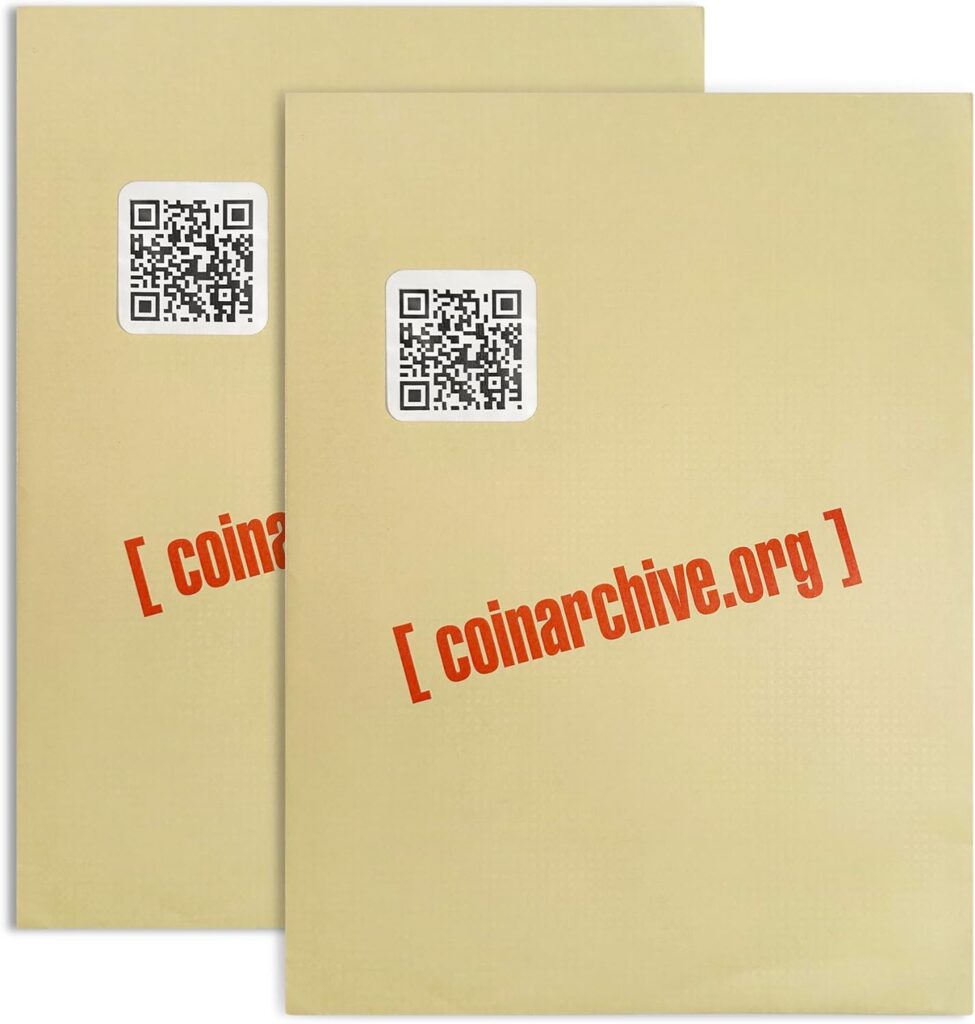 coinarchive.org Sealed Paper Crypto Wallet | Cold Storage Paper Crypto Wallet (2 count) | 2 Identical Copies, Future-Proof, No Electronics, Exposed Public Key, Hidden Private Key (Bitcoin)