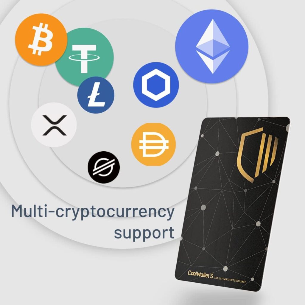 CoolWallet S- Crypto Hardware Wallet, Secure Your Crypto in Style, Bluetooth, Wireless, Cryptocurrency Cold Storage, BTC, Bitcoin, ETH, Ethereum, XRP, USDT, ERC20 Tokens, BEP20 Tokens