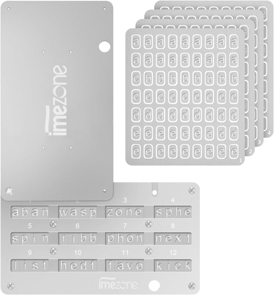 iMeZone Pro - Indestructible Steel Crypto Cold Storage Seed Backup, Compatible with All BIP39 Hardware  Software Wallets,Ledger, Trezor, KeepKey, and Coldcard, Supporting up to 24 Words.