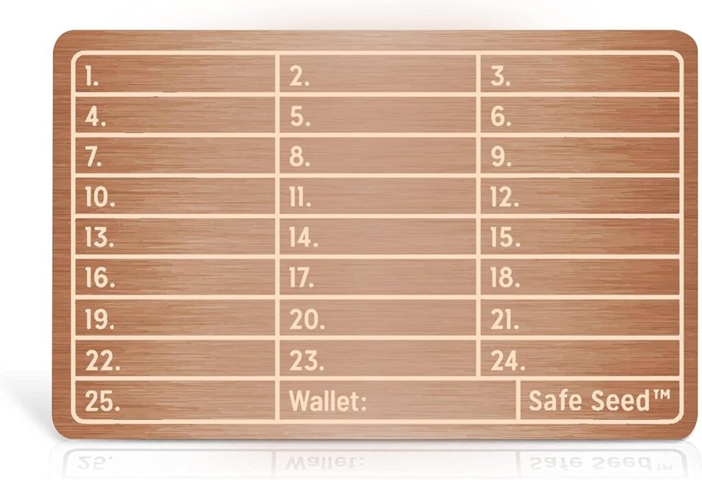 [Copper Edition] Safe Seed Crypto Metal Wallet Stamp Plate - 12-25 Words Recovery Passphrase Cold Storage Bitcoin Ethereum BNB Cardano Solana ERC20 BIP39 Ledger Trezor KeepKey Hardware Cryptocurrency